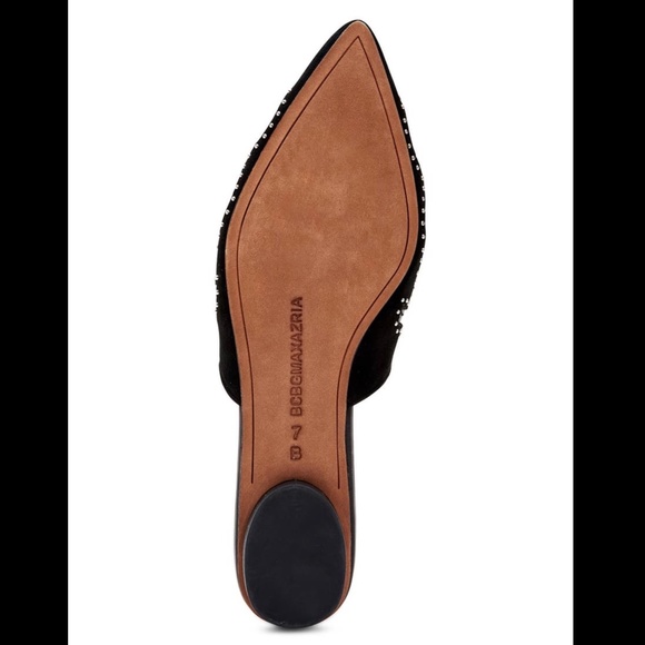 BCBGMAXAZRIA Nola Studded Pointed Toe Mule Sandal Flat Heel Fashionable Shoe 7.5 - Picture 5 of 7